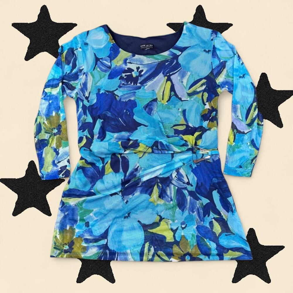 ★ Blue floral mod mini dress ★